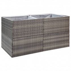 Donica ogrodowa, szara, 157x80x80 cm, rattan PE