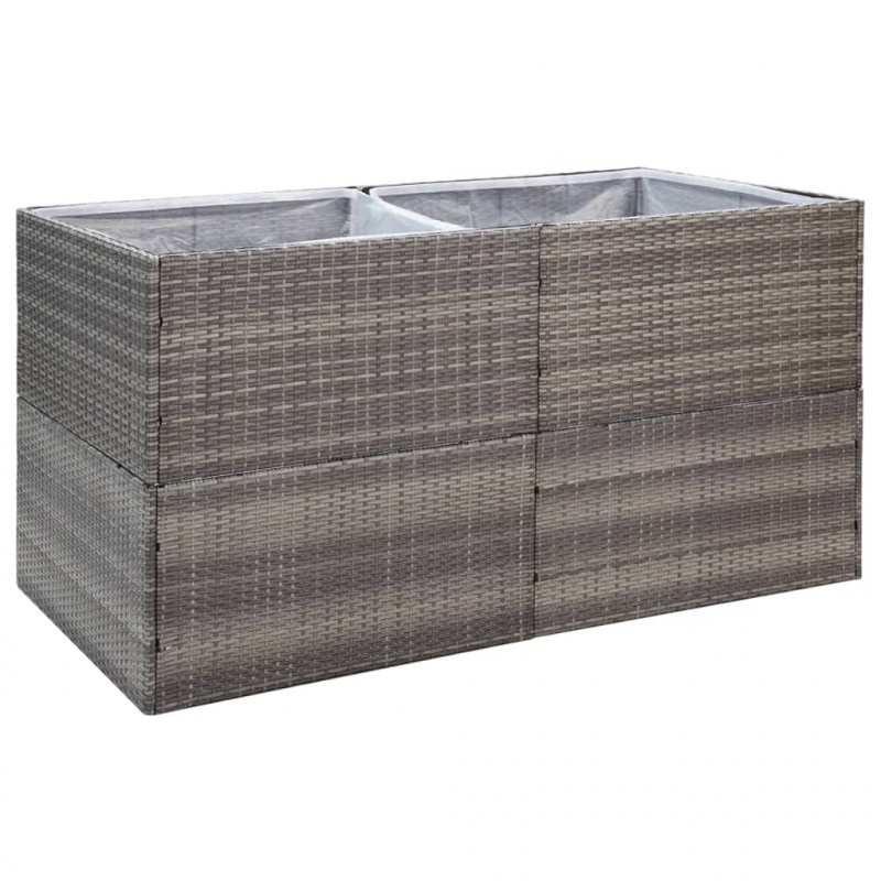 Donica ogrodowa, szara, 157x80x80 cm, rattan PE