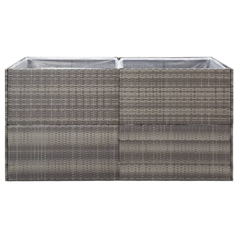 Donica ogrodowa, szara, 157x80x80 cm, rattan PE