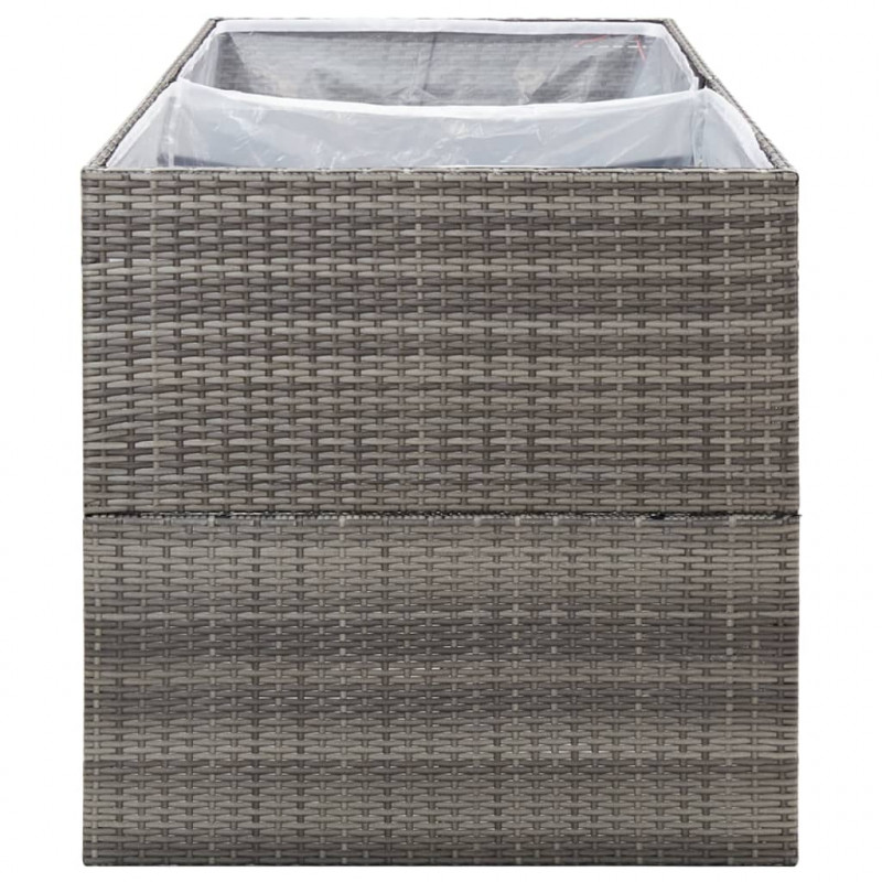 Donica ogrodowa, szara, 157x80x80 cm, rattan PE