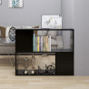 Szafka TV, czarna, 80x24x63 cm, materiał drewnopochodny