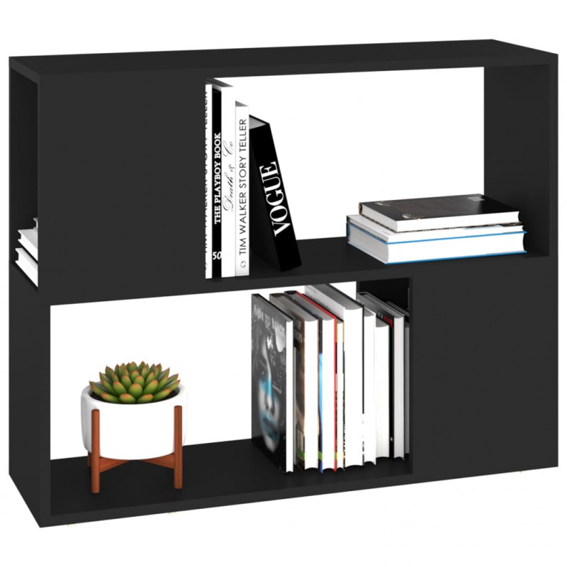 Szafka TV, czarna, 80x24x63 cm, materiał drewnopochodny