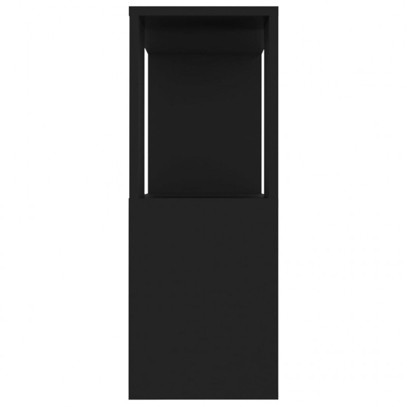 Szafka TV, czarna, 80x24x63 cm, materiał drewnopochodny
