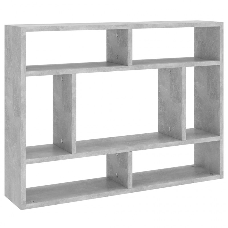 Półka ścienna, szarość betonu, 75x16x55 cm