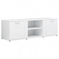 Szafka pod TV, wysoki połysk, biała, 120x34x37 cm