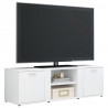 Szafka pod TV, wysoki połysk, biała, 120x34x37 cm
