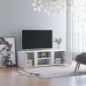 Szafka pod TV, wysoki połysk, biała, 120x34x37 cm