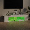 Szafka TV z oświetleniem LED, biała, 135x39x30 cm