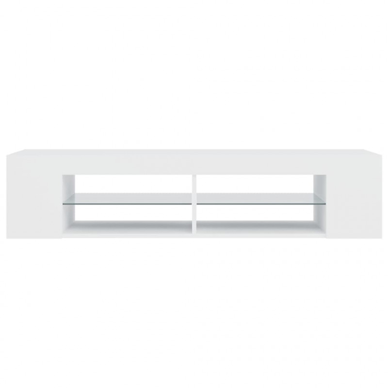 Szafka TV z oświetleniem LED, biała, 135x39x30 cm