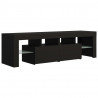Szafka pod TV z oświetleniem LED, czarna, 140x36,5x40 cm