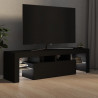 Szafka pod TV z oświetleniem LED, czarna, 140x36,5x40 cm