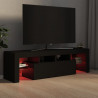 Szafka pod TV z oświetleniem LED, czarna, 140x36,5x40 cm