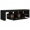 Szafka pod TV z oświetleniem LED, czarna, 140x36,5x40 cm