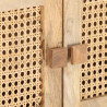 Szafka pod TV, 140x30x40 cm, drewno mango i naturalna trzcina