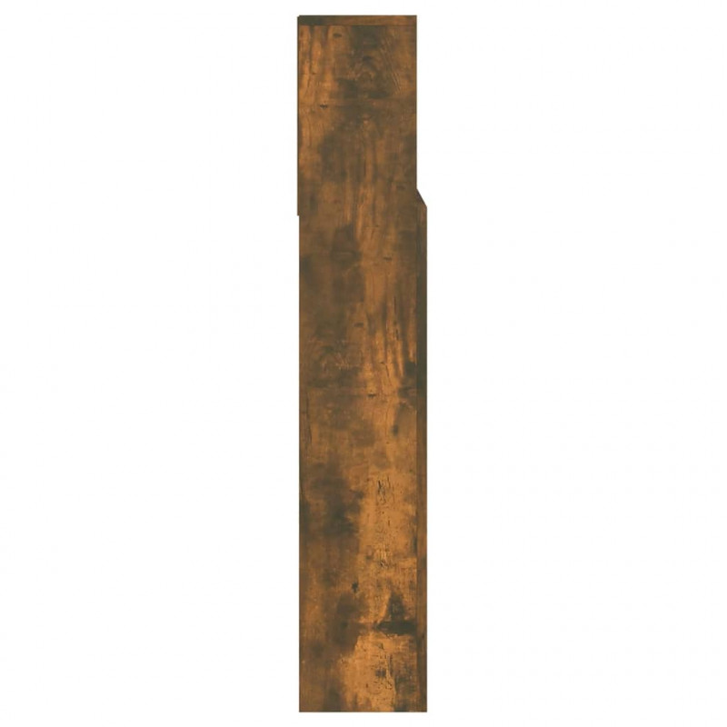 Wezgłowie łóżka z półkami, przydymiony dąb, 140x19x103,5 cm
