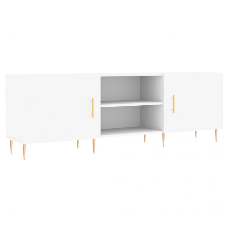 Szafka pod TV, biała, 150x30x50 cm, materiał drewnopochodny