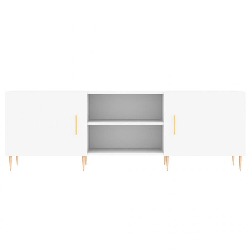 Szafka pod TV, biała, 150x30x50 cm, materiał drewnopochodny
