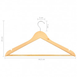 50 szt. wieszaków na ubrania, antypoślizgowe, twarde drewno