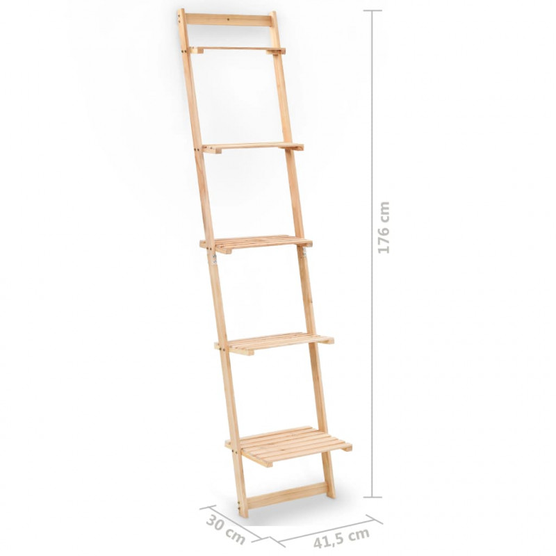 Regał drabina z drewna cedrowego, 41,5 x 30 x 176 cm