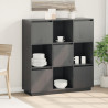 Szafka, szara, 110,5x35x117 cm, lite drewno sosnowe