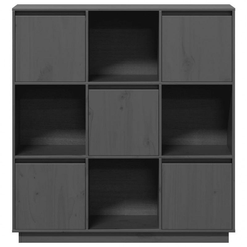 Szafka, szara, 110,5x35x117 cm, lite drewno sosnowe
