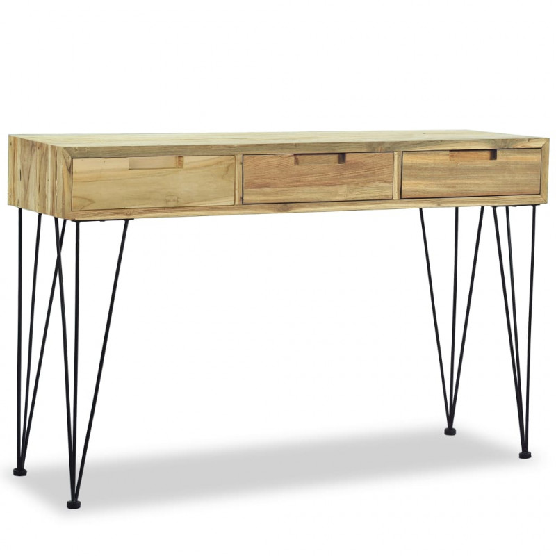 Stolik konsola, 120 x 35 x 76 cm, lite drewno tekowe
