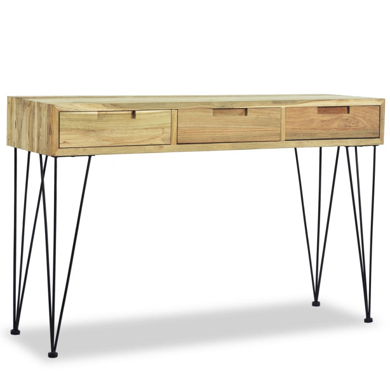 Stolik konsola, 120 x 35 x 76 cm, lite drewno tekowe