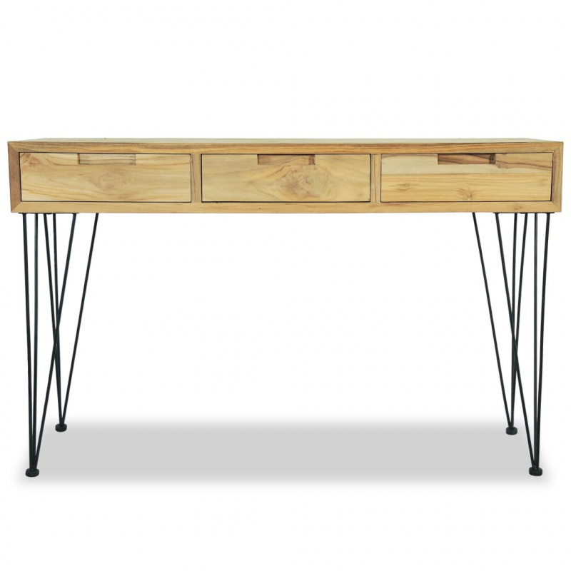 Stolik konsola, 120 x 35 x 76 cm, lite drewno tekowe