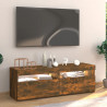 Szafka pod TV z oświetleniem LED, przydymiony dąb, 120x35x40 cm