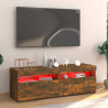 Szafka pod TV z oświetleniem LED, przydymiony dąb, 120x35x40 cm
