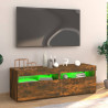 Szafka pod TV z oświetleniem LED, przydymiony dąb, 120x35x40 cm
