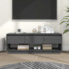Szafka pod telewizor, szara 110,5x34x40 cm, lite drewno sosnowe