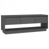 Szafka pod telewizor, szara 110,5x34x40 cm, lite drewno sosnowe