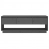 Szafka pod telewizor, szara 110,5x34x40 cm, lite drewno sosnowe