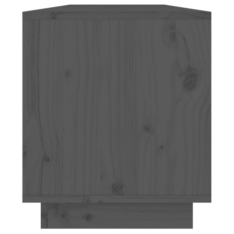 Szafka pod telewizor, szara 110,5x34x40 cm, lite drewno sosnowe