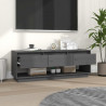 Szafka pod telewizor, szara 110,5x34x40 cm, lite drewno sosnowe