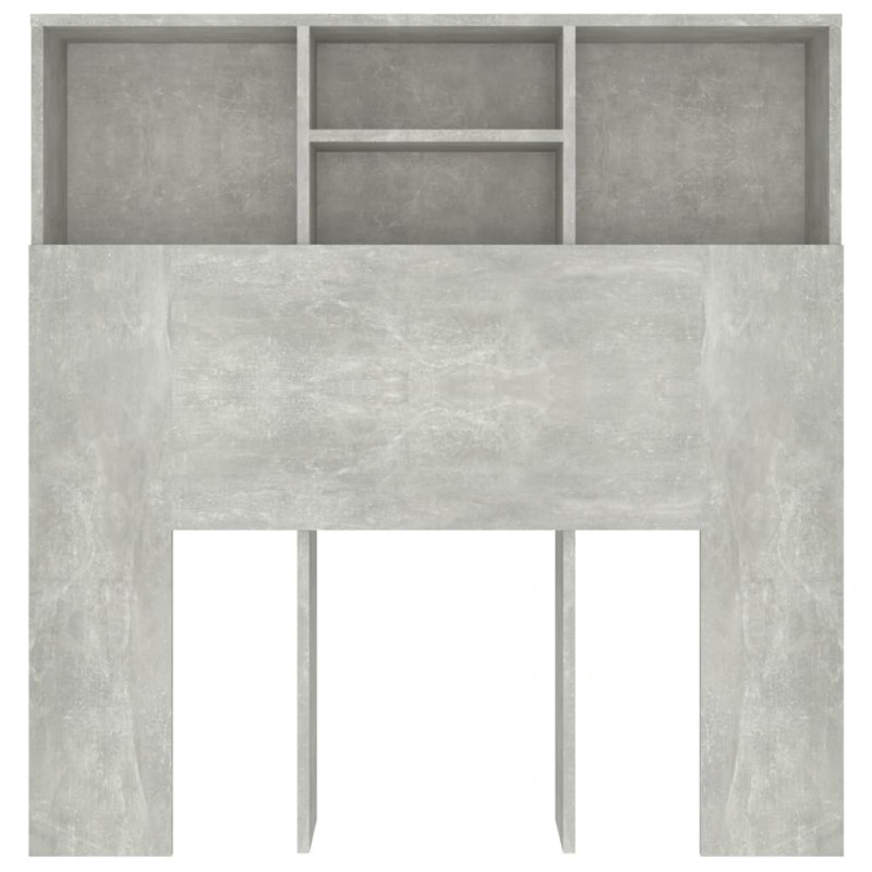 Wezgłowie łóżka z półkami, szarość betonu, 100x19x103,5 cm