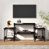 Szafka pod TV, czarna, 117x35x52 cm, materiał drewnopochodny