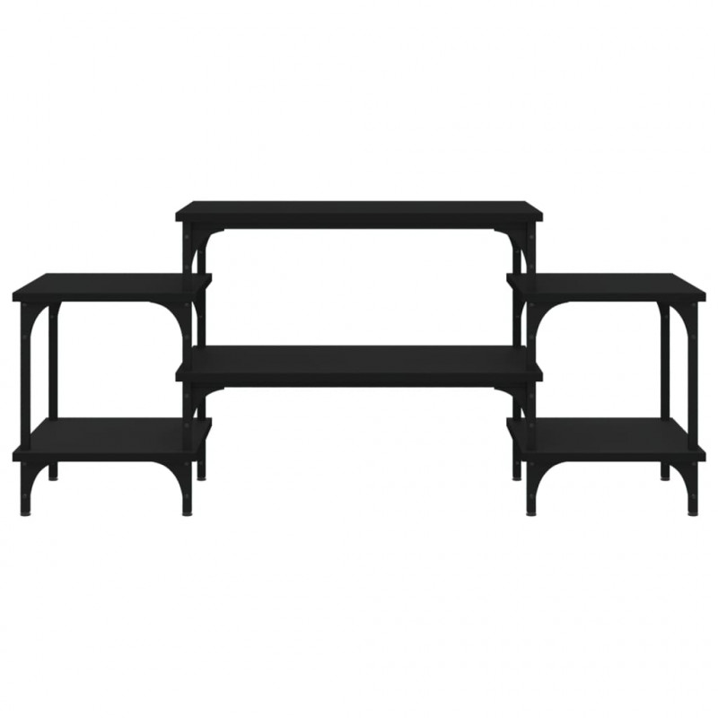 Szafka pod TV, czarna, 117x35x52 cm, materiał drewnopochodny