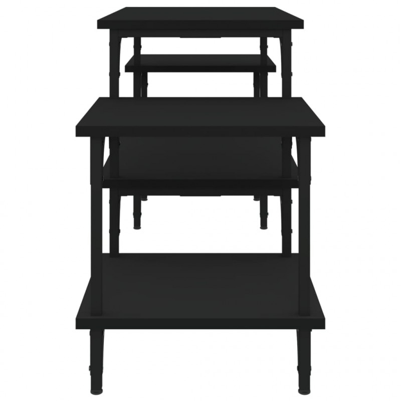 Szafka pod TV, czarna, 117x35x52 cm, materiał drewnopochodny