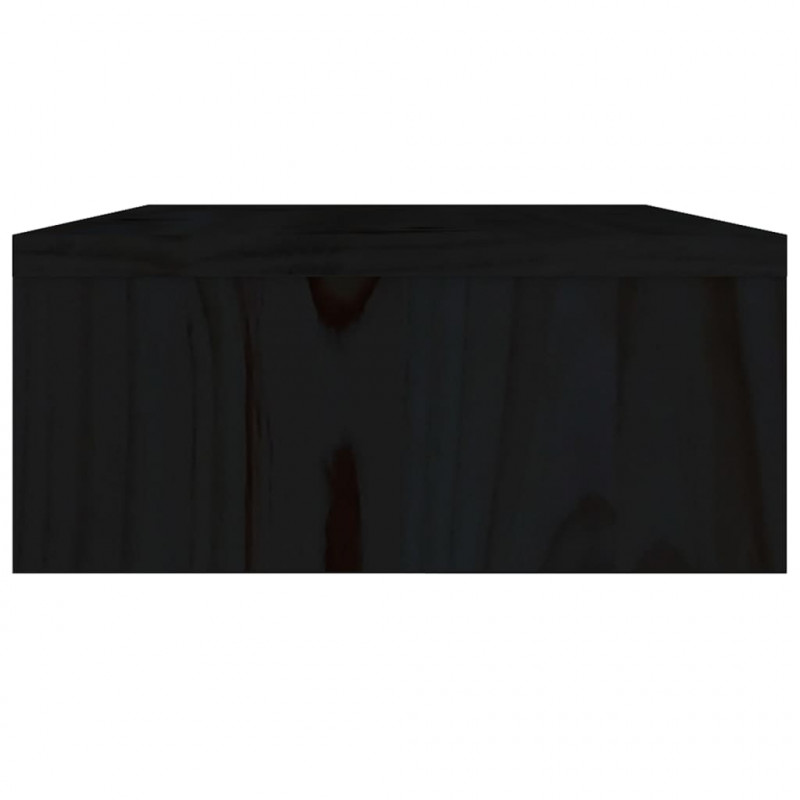 Podstawka na monitor, czarna 80x24x10,5 cm, lite drewno sosnowe