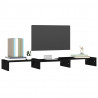 Podstawka na monitor, czarna 80x24x10,5 cm, lite drewno sosnowe