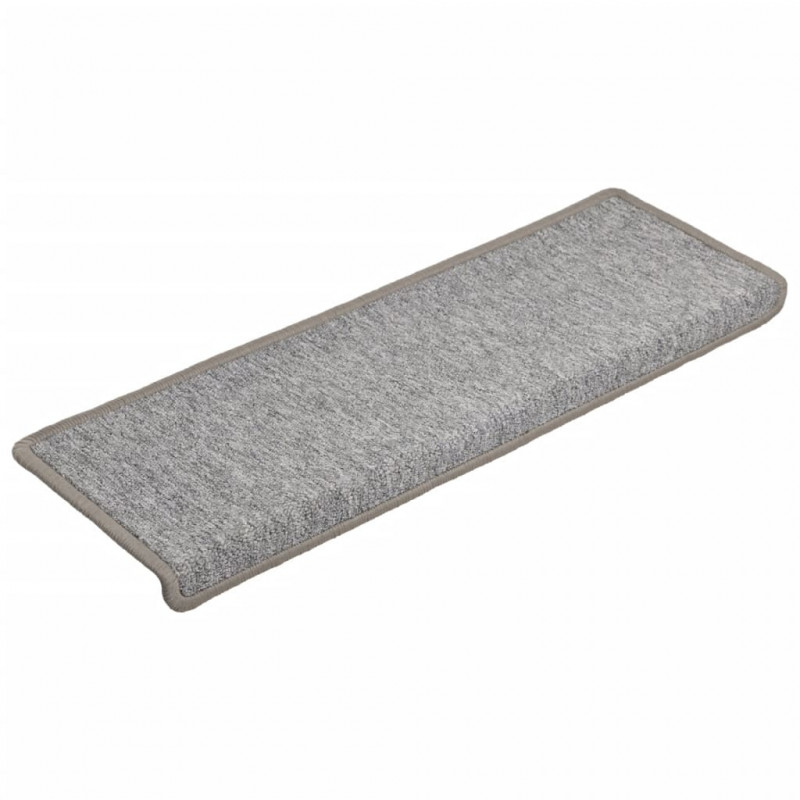 Nakładki na schody, 15 szt., 65x21x4 cm, jasnoszare