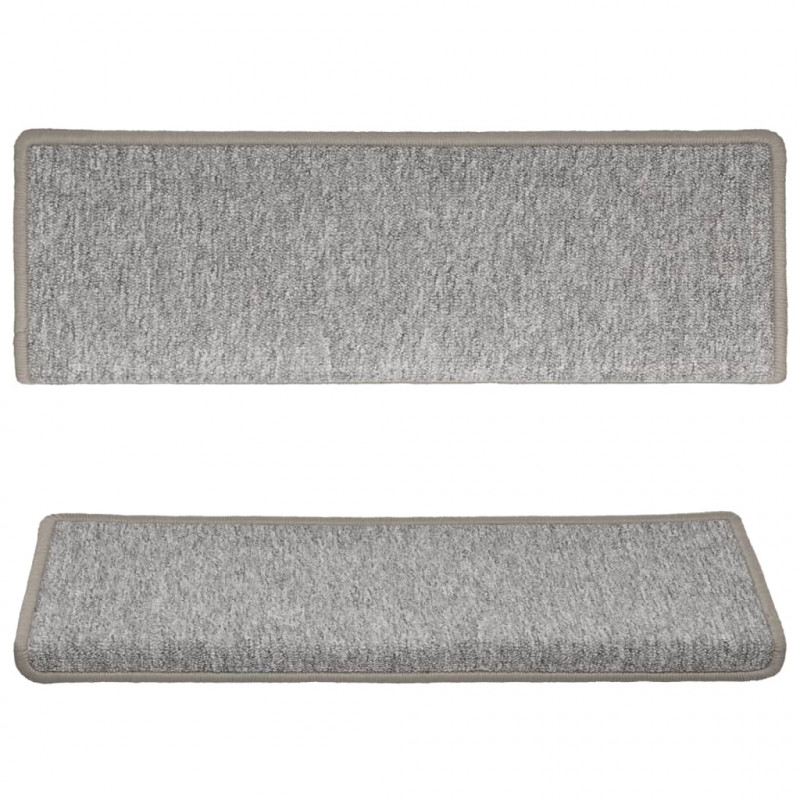 Nakładki na schody, 15 szt., 65x21x4 cm, jasnoszare