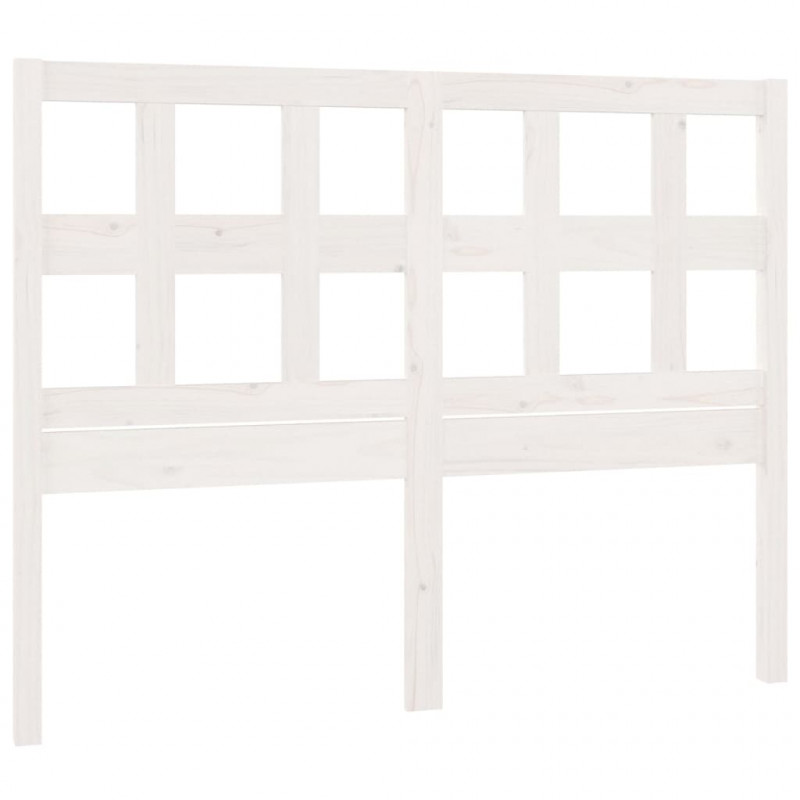 Wezgłowie łóżka, białe, 125,5x4x100 cm, lite drewno sosnowe