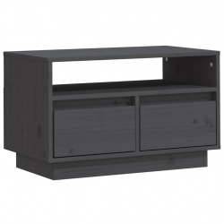 Szafka pod telewizor, szara, 60x35x37 cm, lite drewno sosnowe