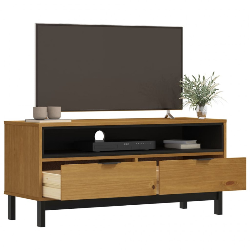 Szafka pod TV FLAM, 110x40x50 cm, lite drewno sosnowe