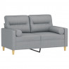 2-osobowa sofa z poduszkami, jasnoszara, 120 cm, tkanina