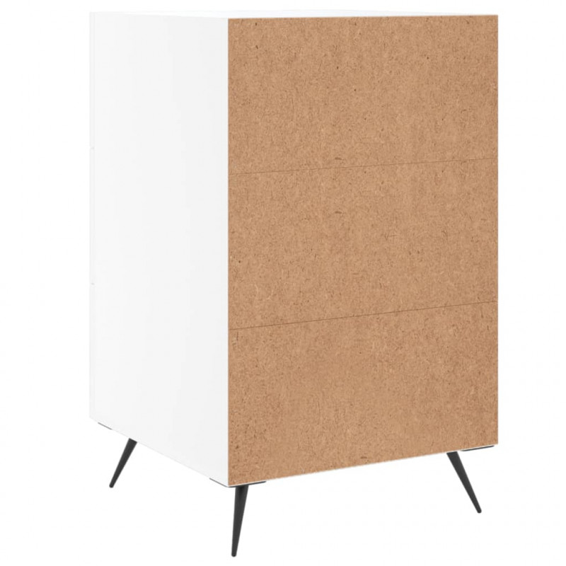 Szafka nocna, biała, 40x40x66 cm, materiał drewnopochodny