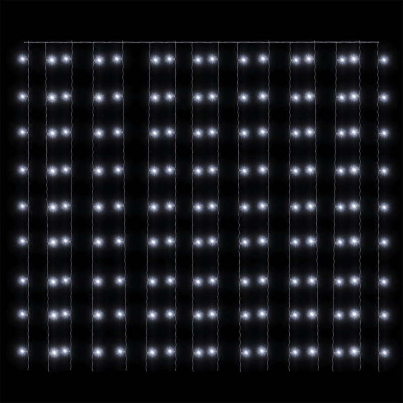 Kurtyna lampek, 3x3m, 300 zimnych białych LED, 8 funkcji